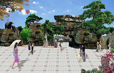 塑石假山大門（mén）效果圖